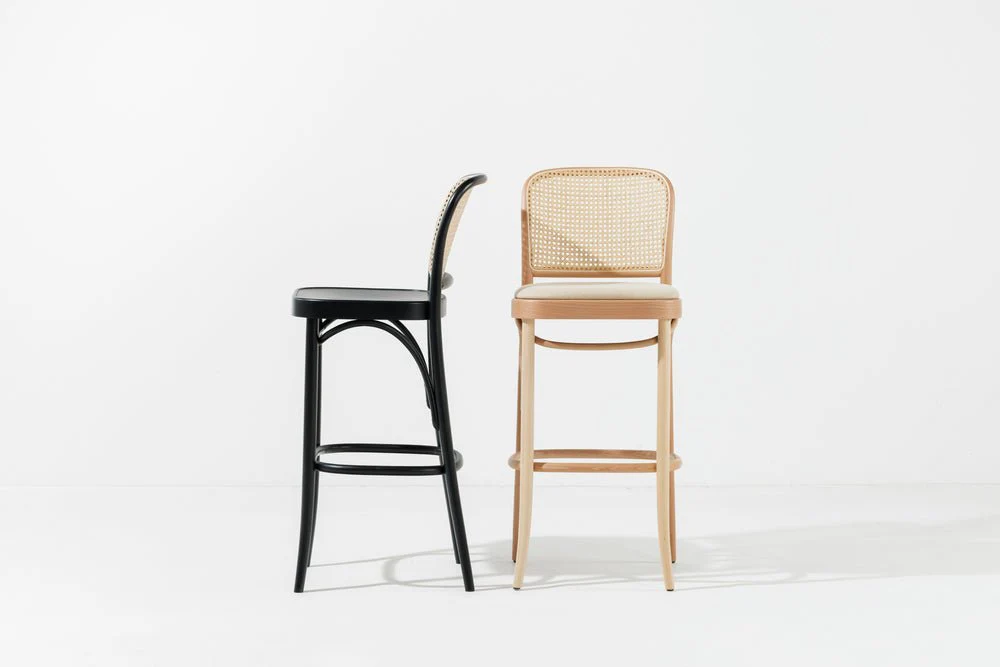 No. 811 Bentwood Stool by Ton - Cane Back - Image 12