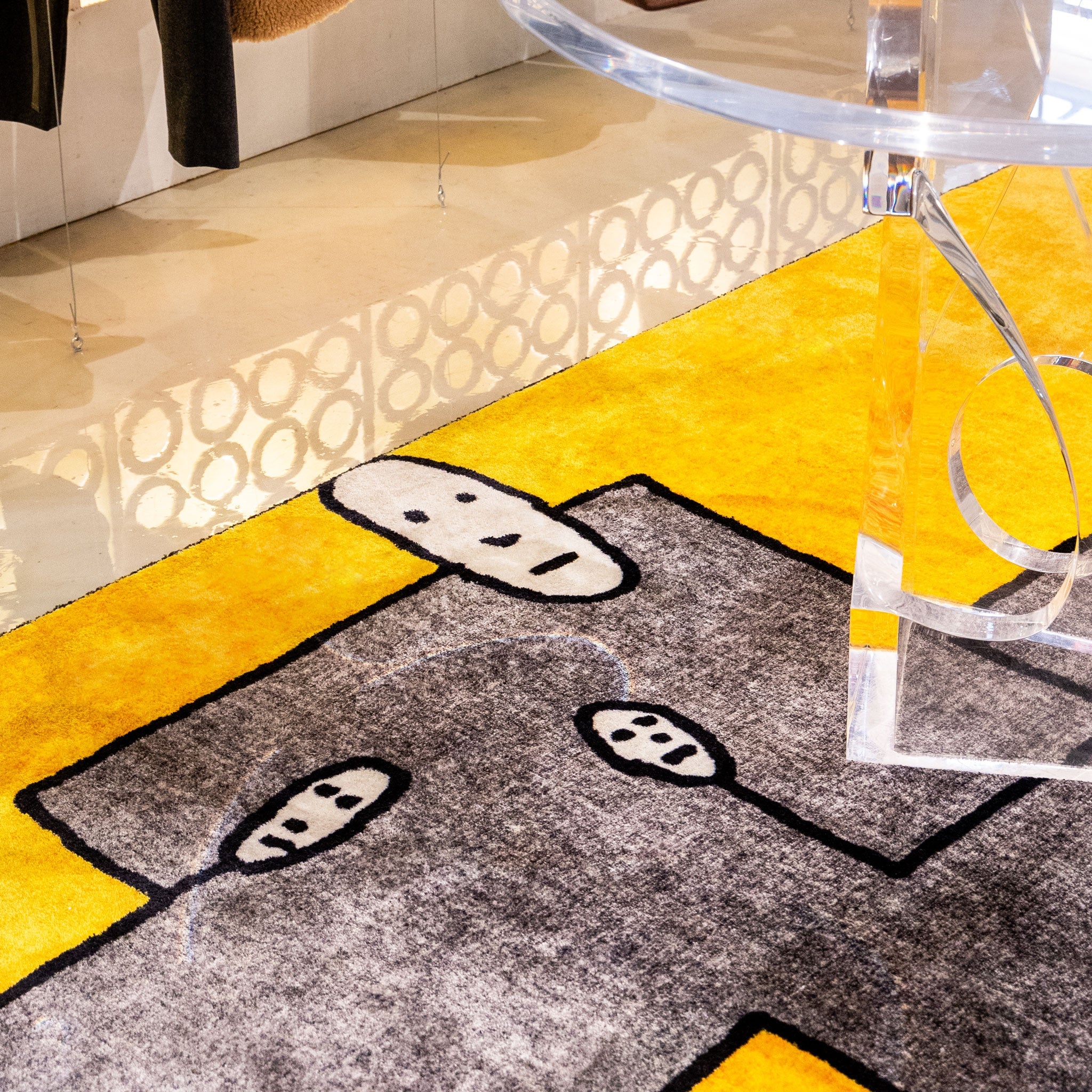 Dog Yellow Rectangular Carpet by Qeeboo - Image 4