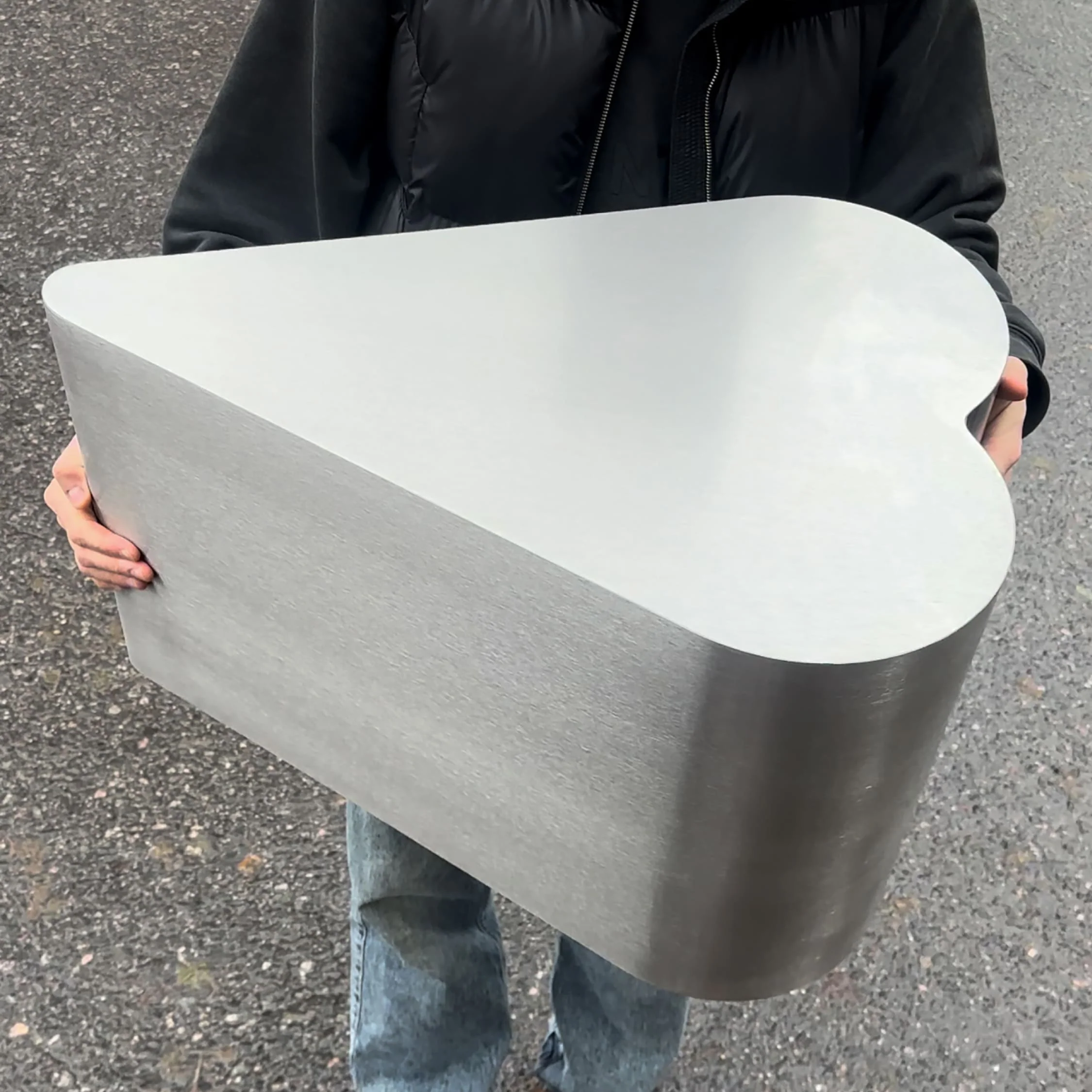 Heart SST Side Table - Brushed Stainless Steel by Oitoproducts - Image 6