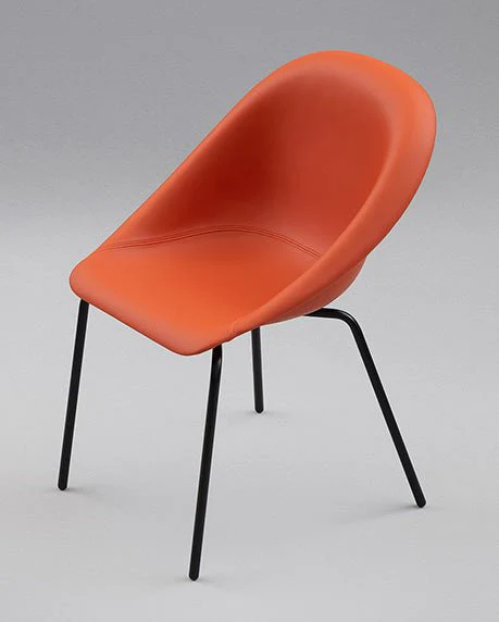Hoop Side Chair / Metal Base / Upholstered Seat by Karim Rashid - Image 2