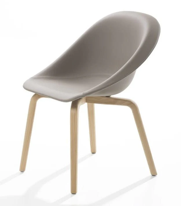 Hoop Side Chair / Wood Base / Upholstered Seat by Karim Rashid