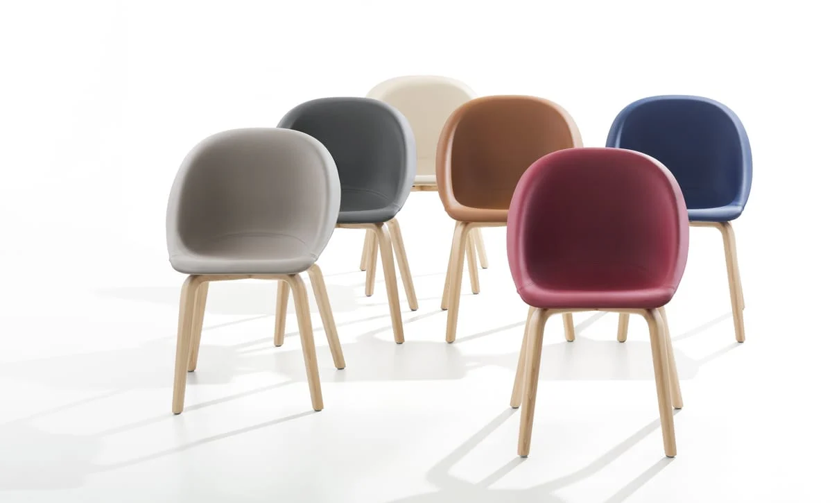 Hoop Side Chair / Wood Base / Upholstered Seat by Karim Rashid - Image 2