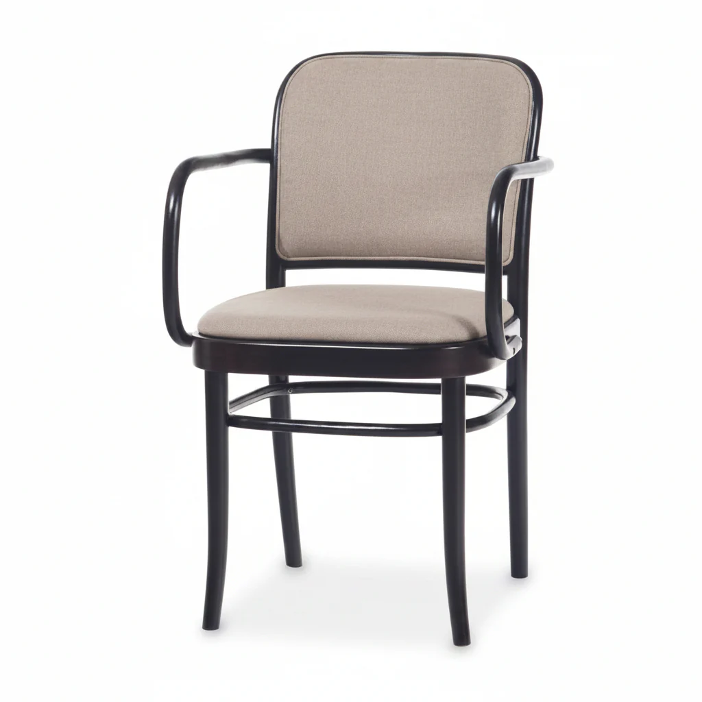 Josef Hoffmann No. 811 Bentwood Armchair by Ton - Upholstered Seat and Back