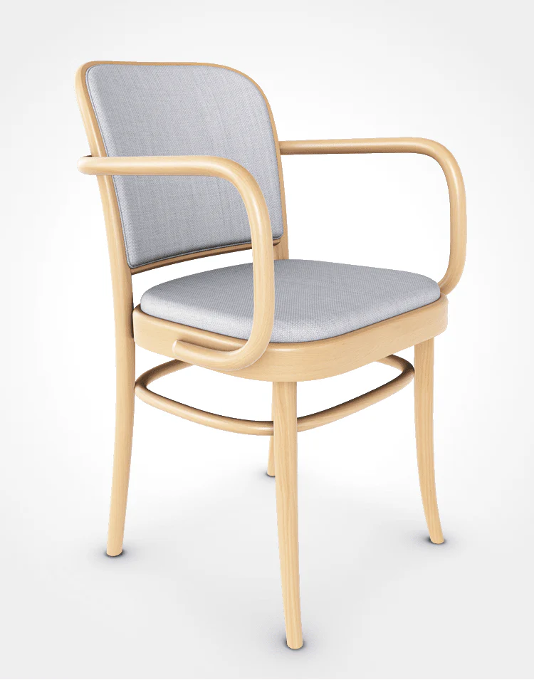 Josef Hoffmann No. 811 Bentwood Armchair by Ton - Upholstered Seat and Back - Image 3