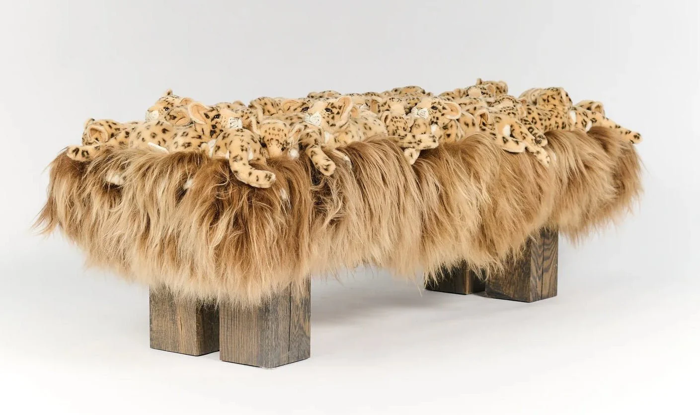 Leo Dark Wood Bench by AP Collection