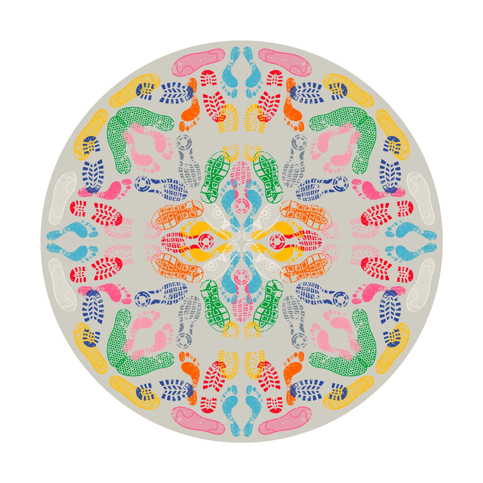 Let's Dance Human Traces Light Round Carpet by Qeeboo - Image 2