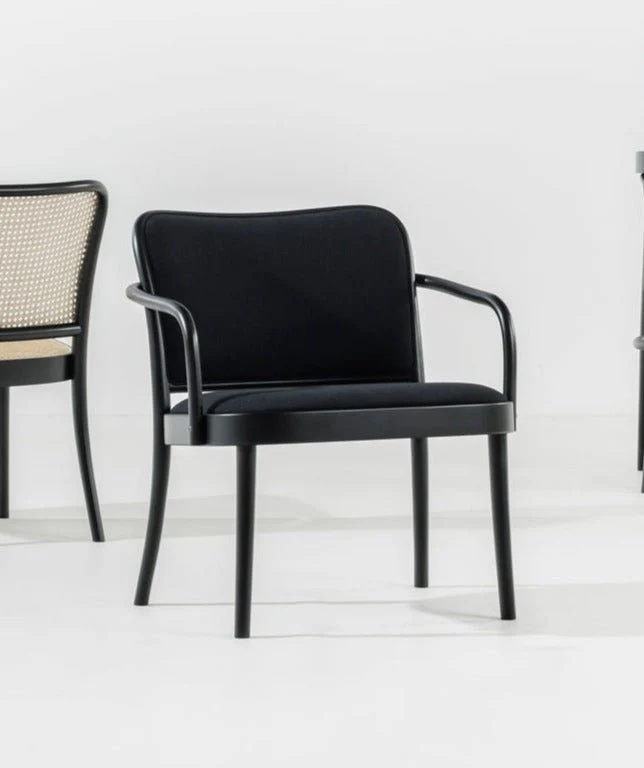 No. 811 Bentwood Lounge Armchair by Ton - Upholstered Seat and Back - Image 11