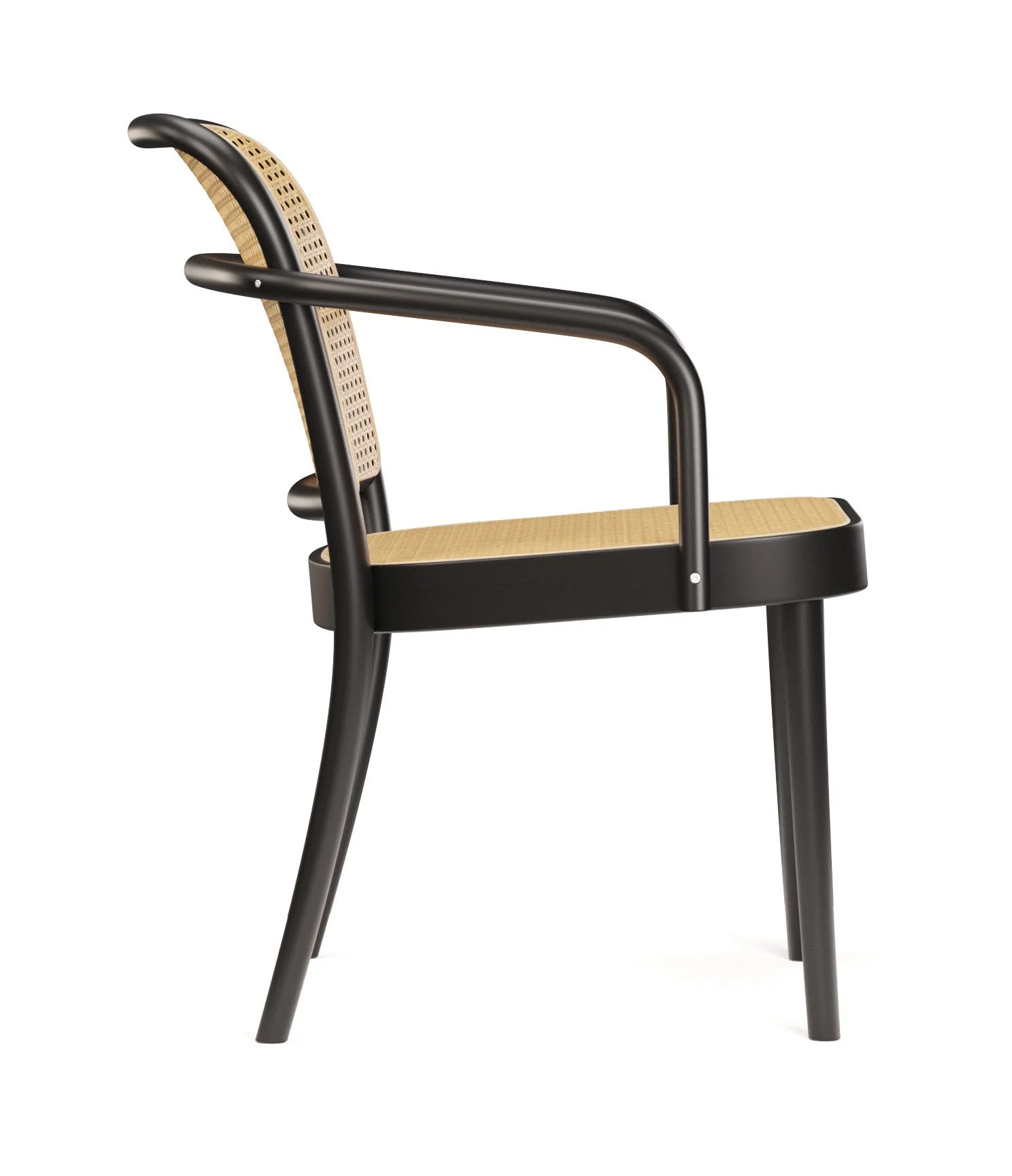 No. 811 Bentwood Lounge Armchair by Ton - Cane Seat and Back - Image 3