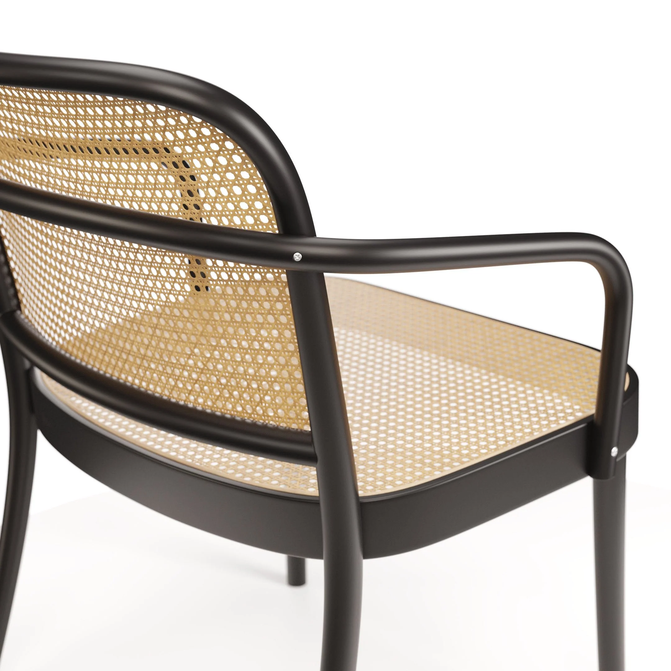 No. 811 Bentwood Lounge Armchair by Ton - Cane Seat and Back - Image 5