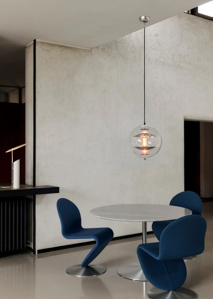 VP Globe Pendant 16" Brushed Aluminum/Orange by Verner Panton - Image 3