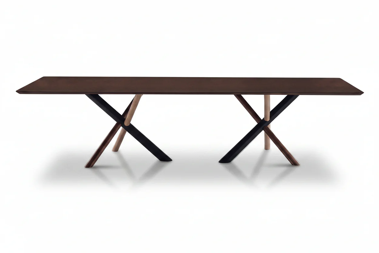 W Two Base Dining Table by Bross